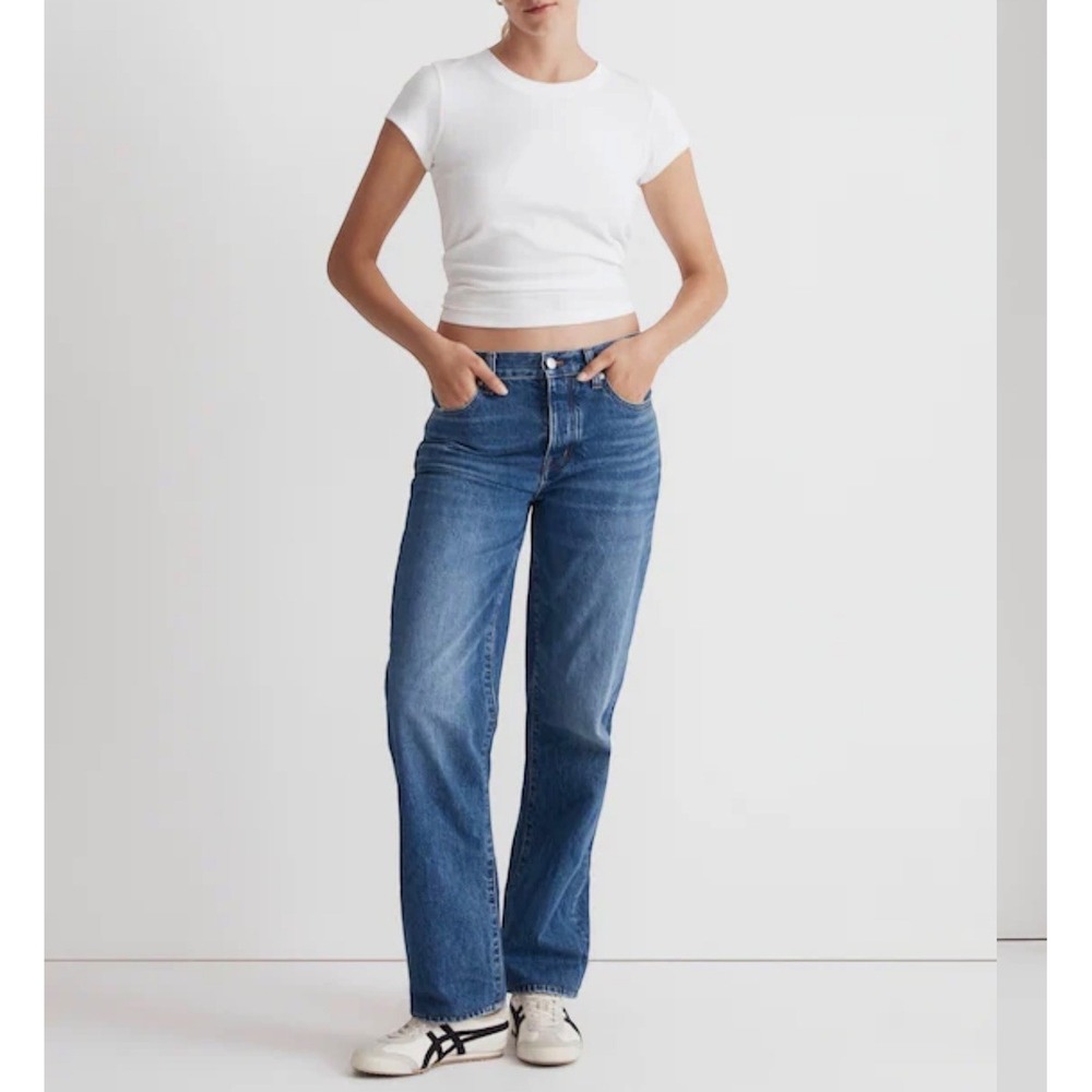 Madewell Low-Slung Straight Jeans Medium Wash 100% Cotton Women's Size 31